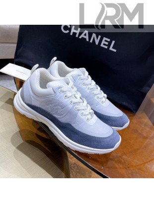 Chanel Fabric & Suede Sneakers Blue 2021 111110