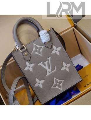 Louis Vuitton Monogram Leather Petit Sac Plat  Mini Bucket M57937 Grey/White 2021