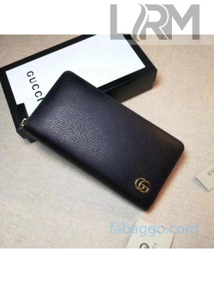 Gucci GG Marmont Leather Zip Around Wallet 428736 Black 2020