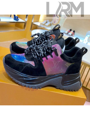 Louis Vuitton Run Away Pulse Suede and Iridescent Monogram Sneakers Black 2019 (For Women and Men)
