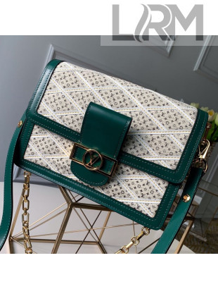 Louis Vuitton LV Lock Quilted Monogram Fabric Dauphine MM Shoulder Bag Green M53995 2019