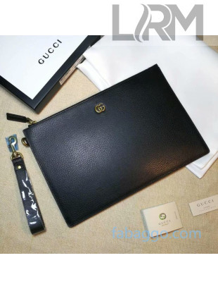 Gucci GG Marmont Leather Pouch 475317 Black 2020