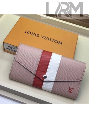 Louis Vuitton Stripes Epi Leather Sarah Wallet Pink 2018