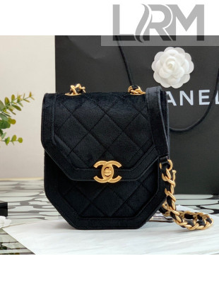 Chanel Velvet Mini Flap Bag AS2596 Black/Gold 2021