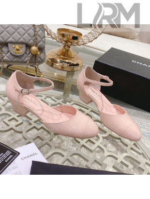 Chanel Patent Calfskin Open Shoe/Pumps G38571 Light Pink 2021 