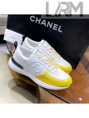 Chanel Suede Sneakers Yellow 2021 111114