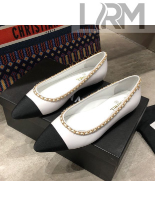 Chanel Calfskin Chain Ballerinas G35389 White 2019