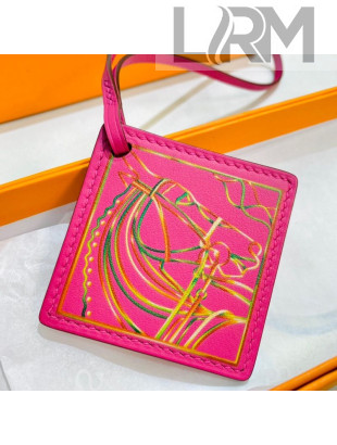Hermes Carre Calfskin Nano Bag Charm Pink 2021