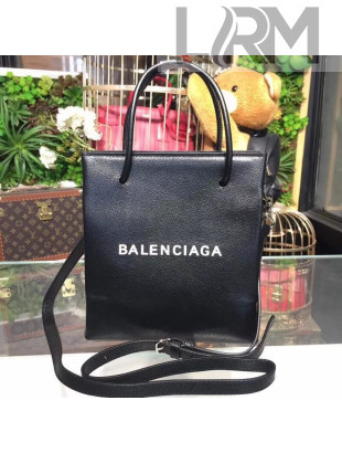 Balenciaga Calfskin North-South Mini Shopping Bag Black 2018