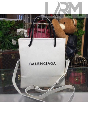 Balenciaga Calfskin North-South Mini Shopping Bag White 2018