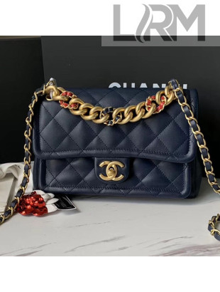 Chanel Quilted Lambskin Medium Flap Bag AS0937 Blue 2019