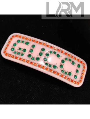 Gucci Resin Crystal Gucci Single Hair Barrette Pink 2019