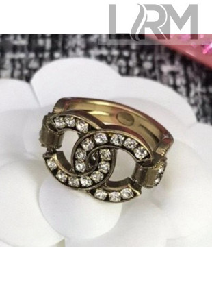 Chanel Crystal metal Ring AB5671 Gold 2021
