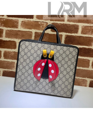 Gucci Children's Ladybug Tote Bag 664083 Beige/Red 2021