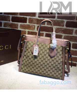 Gucci GG Canvas Tote 370822 Pink/Beige 2020