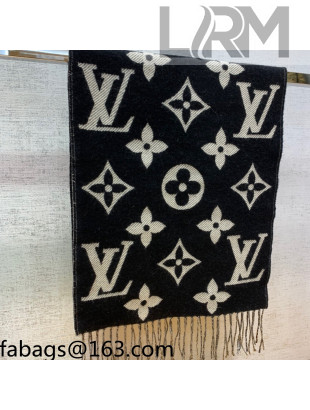 Louis Vuitton Wool Scarf 34x180cm Black 2021