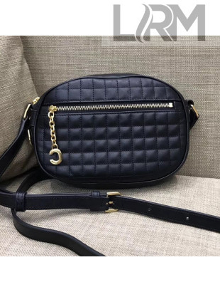 Celine Quilted Calfskin Small C Charm Bag Black 2019