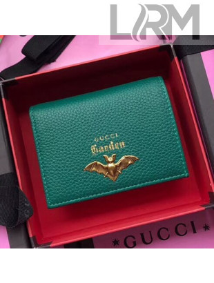 Gucci Garden Bat Calfskin Card Case 516938 Green 2018