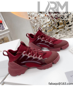 Dior D-Connect Sneaker in Zodiac Printed Technical Fabric DS2 Burgundy 2021