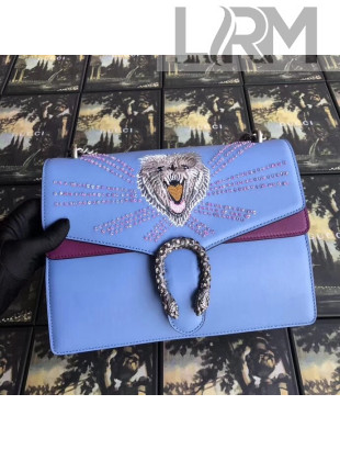 Gucci Dionysus Embroidered Medium Shoulder Bag 403348 Blue/Purple
