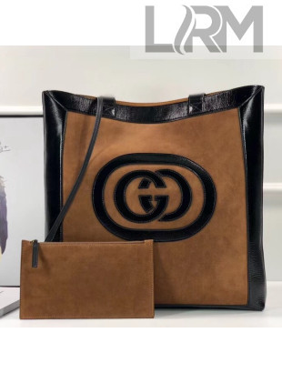 Gucci Ophidia Suede Large Tote 519335 Chestnut/Black 2018