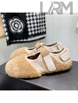 Chanel Wool Mary Jane Shoes Brown 2021 111116