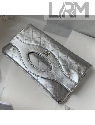 Chanel Aged Calfskin Chanel 31 Pouch Bag Silver 2019