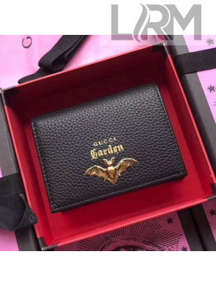 Gucci Garden Bat Calfskin Card Case 516938 Black 2018