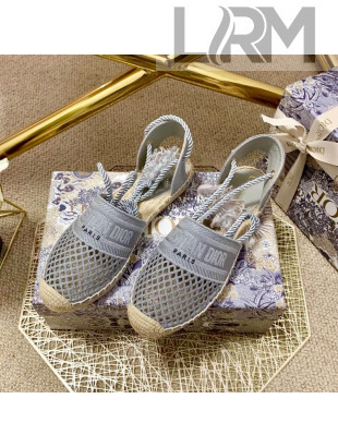 Dior Granville Espadrilles with Laces in Grey Mesh Embroidery 2020