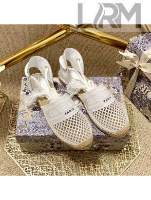 Dior Granville Espadrilles with Laces in White Mesh Embroidery 2020