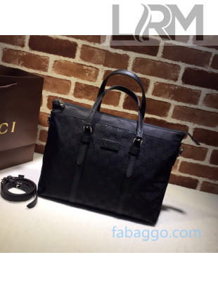Gucci Medium GG Nylon Messenger Bag 387067 Black 2020