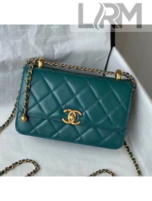 Chanel Quilted Calfskin Mini Flap Bag with Adjustable Strap AS2615 Green 2021 TOP