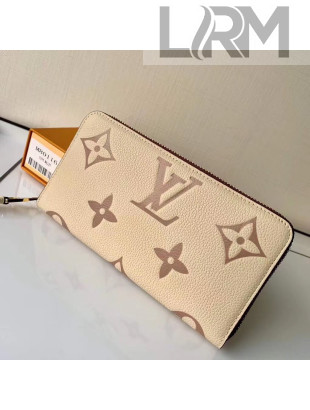 Louis Vuitton Zippy Wallet in Giant Monogram Leather M80116 Cream White/Dusty Pink 2021