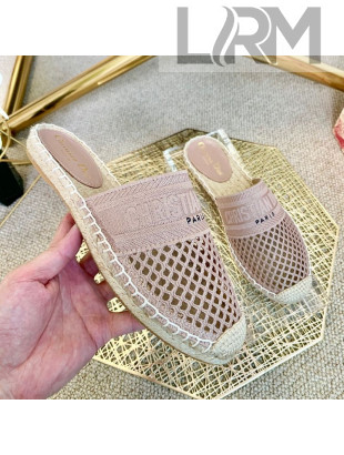 Dior Granville Espadrille Mules in Nude Mesh Embroidery 2020