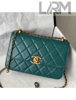 Chanel Quilted Calfskin Small Flap Bag with Adjustable Strap AS2649 Green 2021 TOP