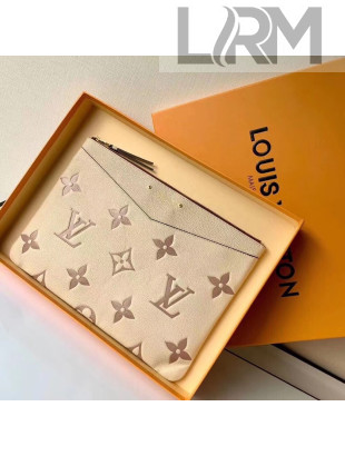 Louis Vuitton Daily Pouch in Giant Monogram Leather M80174 Cream White/Dusty Pink 2021