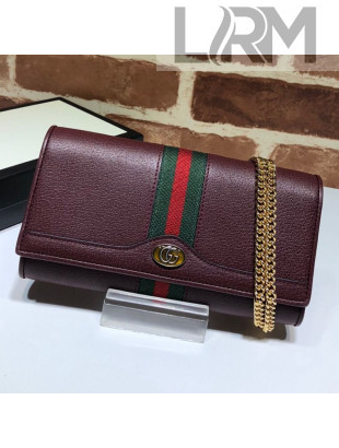 Gucci Ophidia Leather Chain Wallet 546592 Burgundy 2019