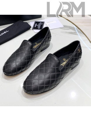 Chanel Quilted Calfskin Loafers Black 2021