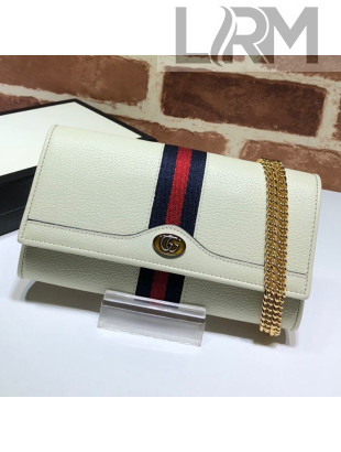 Gucci Ophidia Leather Chain Wallet 546592 White 2019