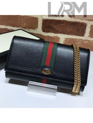 Gucci Ophidia Leather Chain Wallet 546592 Black 2019