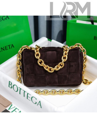 Bottega Veneta The Chain Cassette Cross-body Bag in Suede Cashmere Fondant Brown/Gold 2020