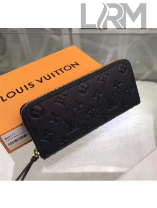 Louis Vuitton Monogram Empreinte Clemence Wallet Black M60171