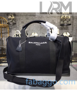 Balenciaga Navy Canvas Travel Duffle Bag Black 2020