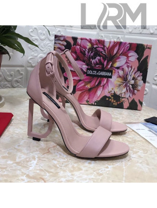 Dolce&Gabbana Matte Calfskin Sandals with DG Heel 10.5cm All Pink 2021