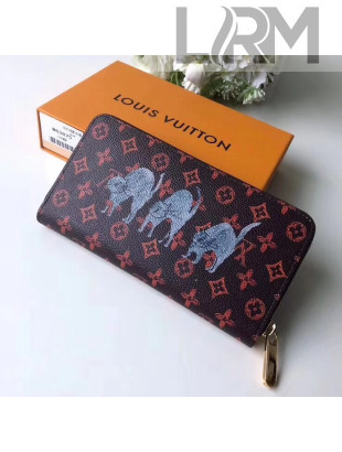 Louis Vuitton Catogram Cats Zippy Wallet M63875 Brown 2019