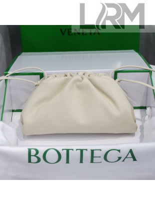 Bottega Veneta The Mini Pouch Soft Clutch Bag in White Calfskin 2020 585852