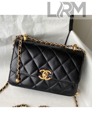 Chanel Quilted Calfskin Mini Flap Bag with Adjustable Strap AS2615 Black 2021 TOP