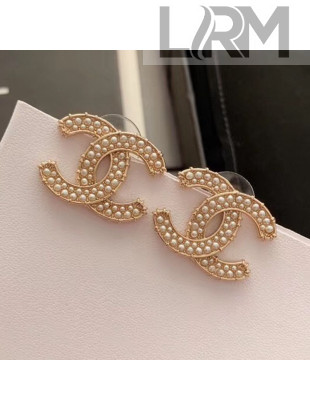 Chanel Pearl CC Stud Earrings 03 2019