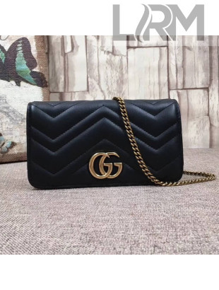 Gucci GG Marmont Leather Mini Bag 488426 Black 2017