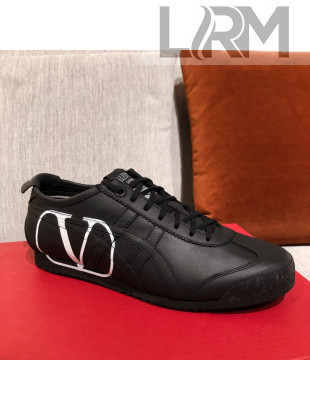 Valentino VLogo Straped Leather Sneakers Black Leather 2021